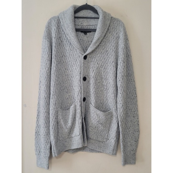 Liverpool Los Angeles Other - Liverpool Los Angeles Cardigan Grandpa Sweater Mens M Gray Chunky Wool Blend